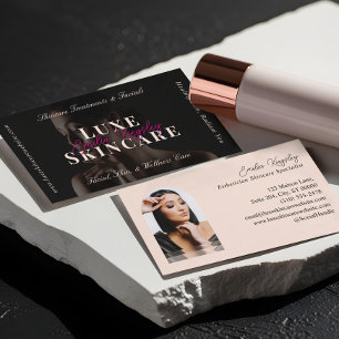 Cartão De Visita Elegante Luxo Spa Cuidados com a Pele Esteticista