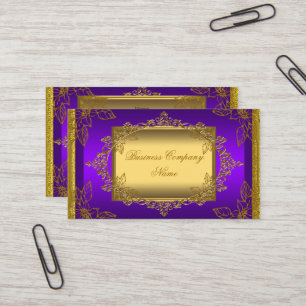 Cartão De Visita Elegante Luxuoso Roxo Ouro Elite