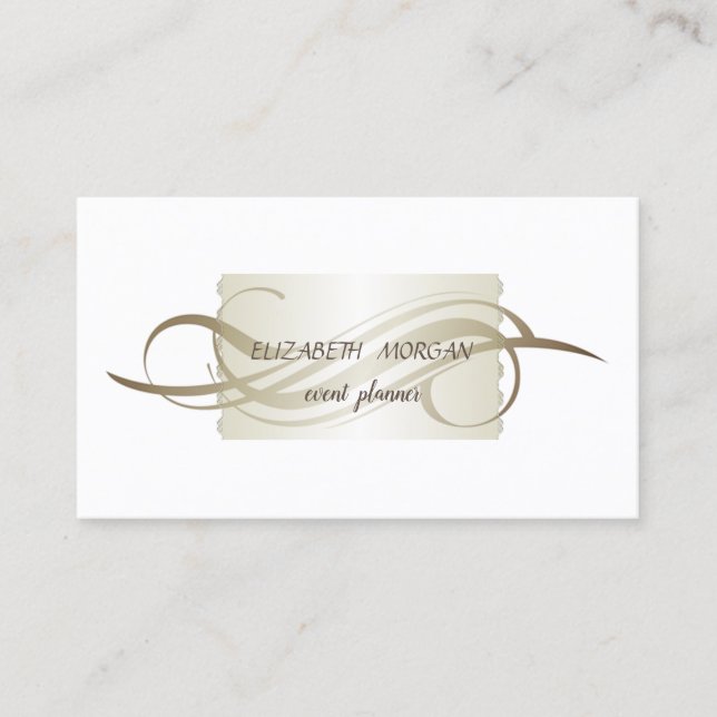 Cartão De Visita Elegante Luxury White (Frente)