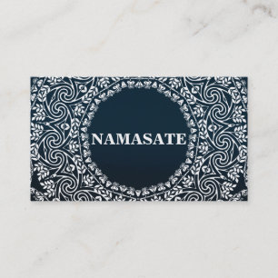 Cartão De Visita Elegante Mandala Namaste Yoga Logo Art