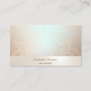 Cartão De Visita Elegante Mandala Profissional Moderno Luminoso