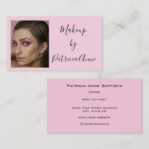 Cartão De Visita Elegante Maquiagem Fotográfica com Letra Script Ro