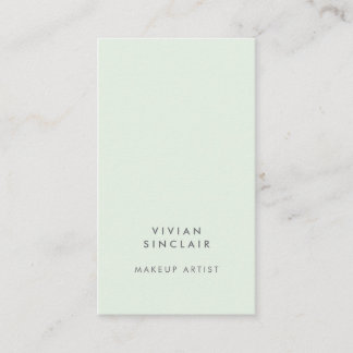 Cartão De Visita Elegante Maquiagem Minimalista Moderna Verde Claro