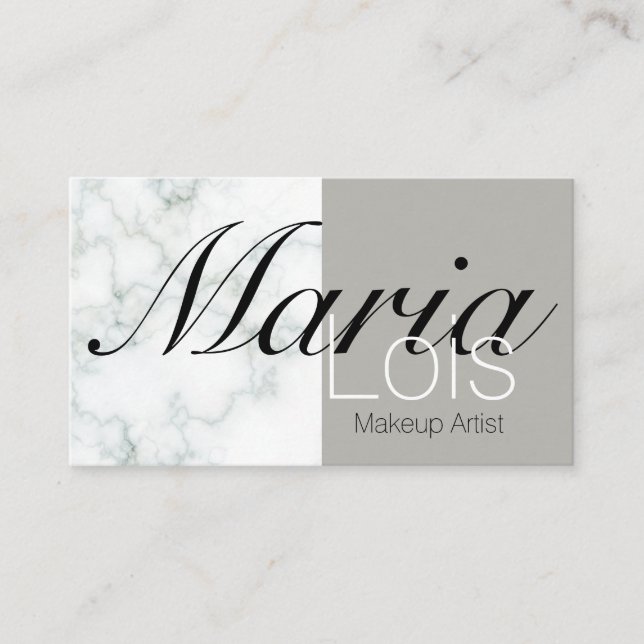 Cartão De Visita Elegante Marble - Dois Tone Makeup Artéria (Frente)