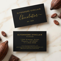 Elegante marca de Chocolatier em Script Dourado Pr