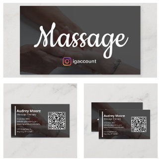 Cartão De Visita Elegante Massage Massage Therapy Modelo
