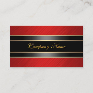 Cartão De Visita Elegante Metal Vermelho Bronze Preto