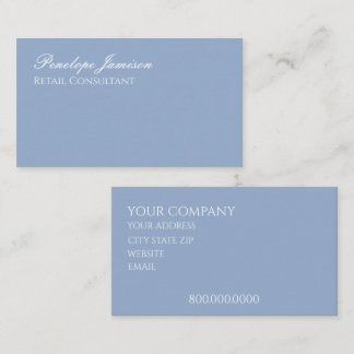 Cartão De Visita Elegante Minimalista Azul Poeirento