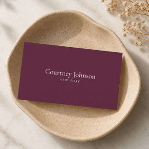 Cartão De Visita Elegante Minimalista Boutique Burgundy