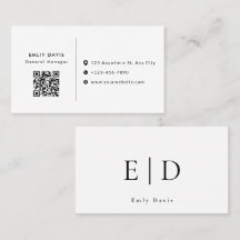 Cartão de Visita Elegante Minimalista com Código Q