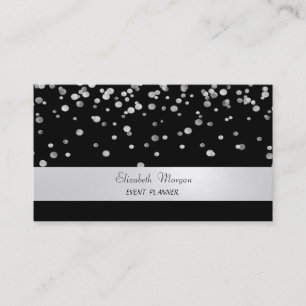 Cartão De Visita Elegante Minimalista,Listrada,Preta,Confete