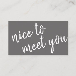 Cartão De Visita Elegante Minimalista Prazer em conhecê-lo saudando