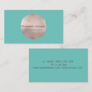 Cartão De Visita Elegante Minimalista Rosa Dourado Círculo Verde Me