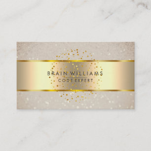 Cartão De Visita Elegante Mínimo Dourado Faux Foil Web Professional