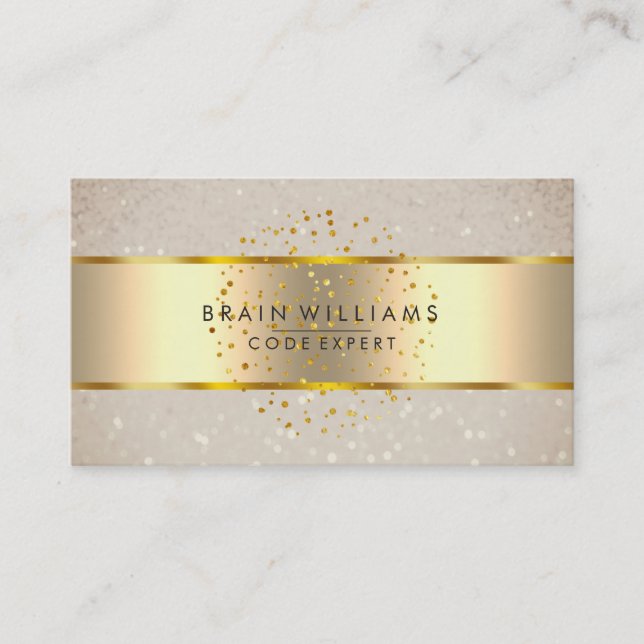 Cartão De Visita Elegante Mínimo Dourado Faux Foil Web Professional (Frente)