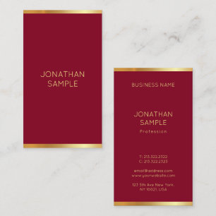 Cartão De Visita Elegante Modelo Vermelho E Dourado