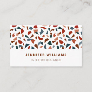 Cartão De Visita Elegante Modern Terrazzo Pattern