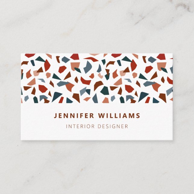 Cartão De Visita Elegante Modern Terrazzo Pattern (Frente)