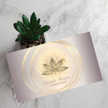 Elegante Moderno Brilho Círculos de Ouro Lótus