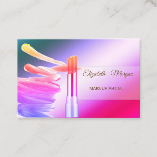Cartão De Visita Elegante Moderno Colorido, Lábios Vermelhos