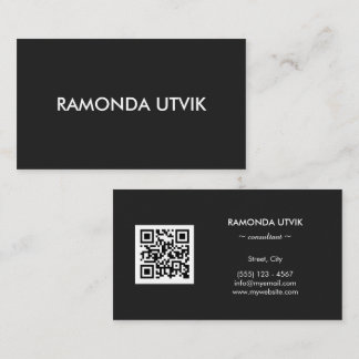 Cartão De Visita Elegante Moderno com código QR