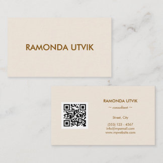 Cartão De Visita Elegante Moderno com código QR