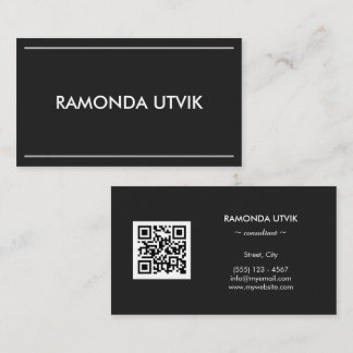 Cartão De Visita Elegante Moderno com código QR