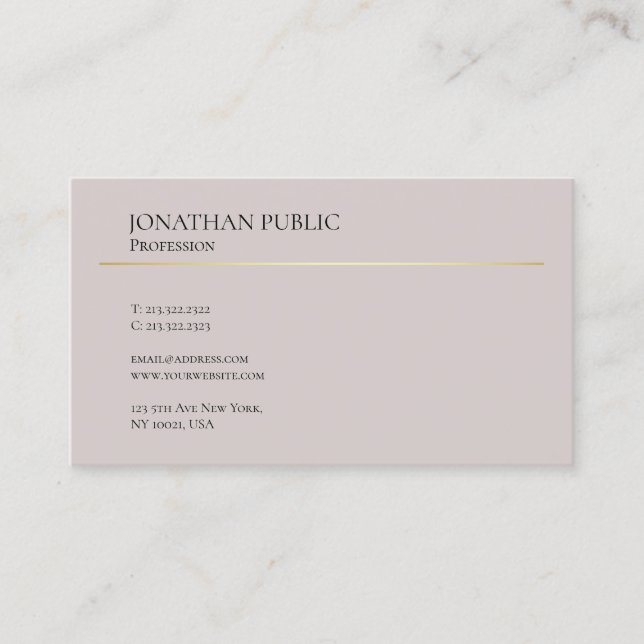 Cartão De Visita Elegante moderno Design puro profissional (Frente)