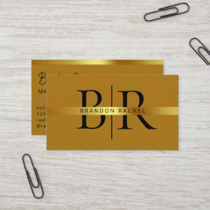 Cartão De Visita Elegante Moderno Dois Monograma Inicial Profission