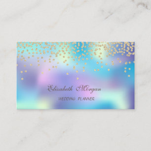 Cartão De Visita Elegante Moderno Dourado Holográfico - Diamantes B