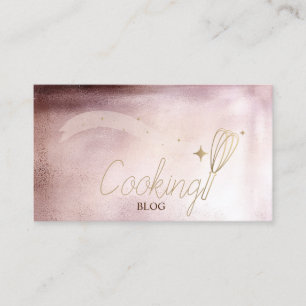 Cartão De Visita Elegante Moderno, Dourado Rosa, Batedeira, Culinár