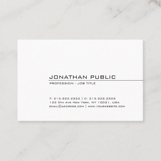 Cartão De Visita Elegante moderno Legal do Design Limpo Profissiona (Frente)