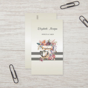 Cartão De Visita Elegante Moderno,Listrado,Misturador Floral de Bol