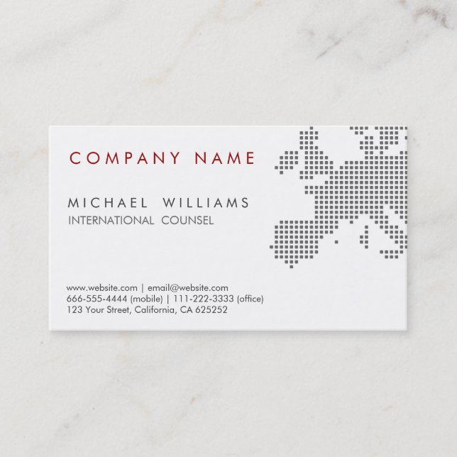 CARTÃO DE VISITA ELEGANTE MODERNO MAPA EUROPA INTERNACIONAL BLANCO (Frente)