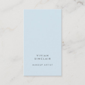 Cartão De Visita Elegante Moderno Minimal Azul Claro Salão Maquiage