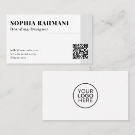 Cartão De Visita Elegante Moderno Minimalista Código Qr Preto