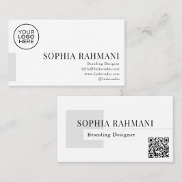 Cartão De Visita Elegante Moderno Minimalista Código Qr Preto