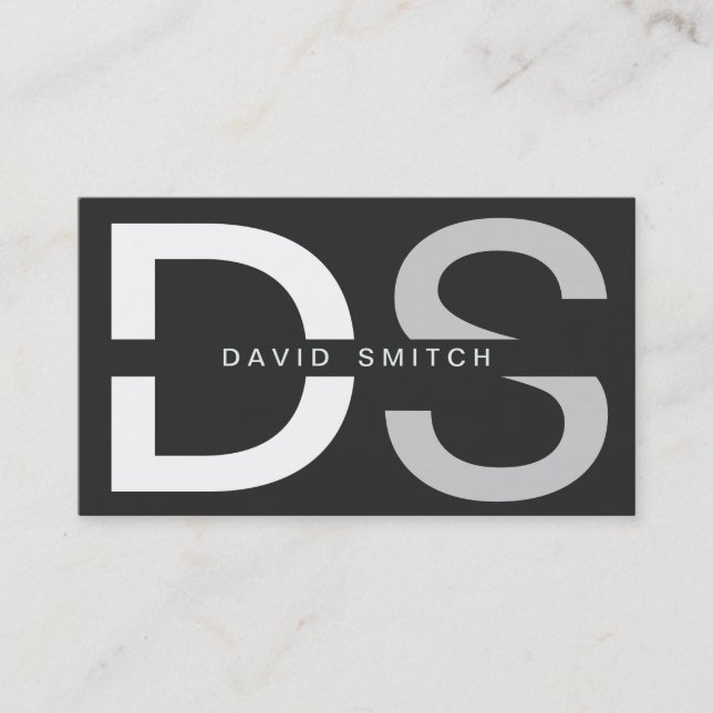 CARTÃO DE VISITA ELEGANTE MODERNO PROFESIONAL SIMPLE BLANCO NEGRO (Frente)