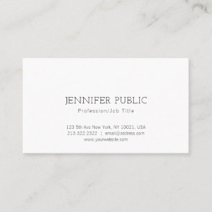 Cartão De Visita Elegante Moderno Profissional Simples Branco