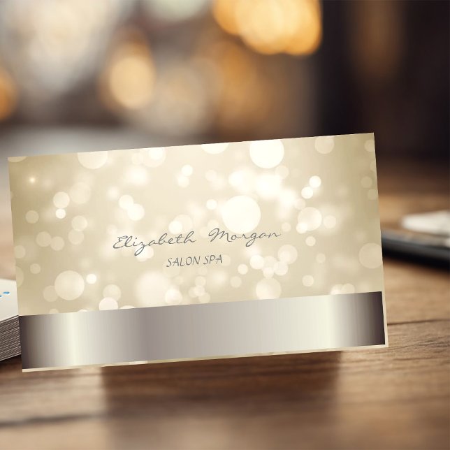Cartão De Visita Elegante Moderno Sofisticado Bokeh (Criador carregado)