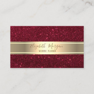 Cartão De Visita Elegante Moderno Tendente Glitter Vermelho Faixa D
