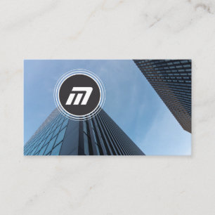 Cartão De Visita Elegante monograma, construção de arquitetura limp