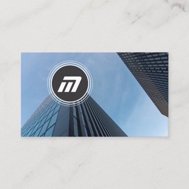 Cartão De Visita Elegante monograma, construção de arquitetura limp (Frente)