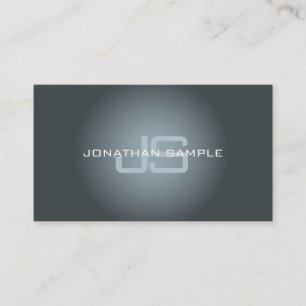 Cartão De Visita Elegante Monograma Minimalista Profissional Simple