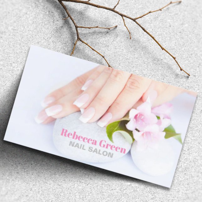 Cartão De Visita Elegante Na moda Manicurista Nail Artist Salon (Elegant Stylish Manicurist Nail Artist Nail Salon Business Card)