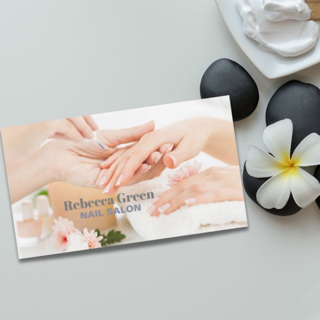 Cartão De Visita Elegante Na moda Nail Artista Nail Salon Manicuris (Elegant Stylish Nail Artist Nail Salon Manicurist Business Card)