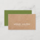Cartão De Visita Elegante Olive Green - Consultor de Kraft IMPRESSO (Frente/Verso)