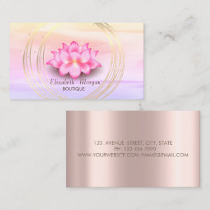 Cartão De Visita Elegante Ombre Rosa Dourado, Círculos Dourados Lót