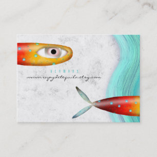 Cartão de Visita Elegante Onda Oceano Peixe