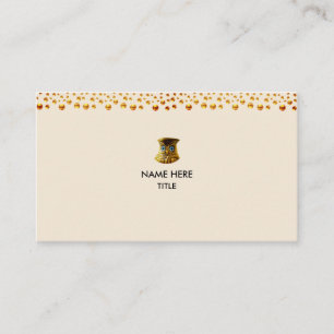 Cartão De Visita Elegante Ouro Confetti em Beige